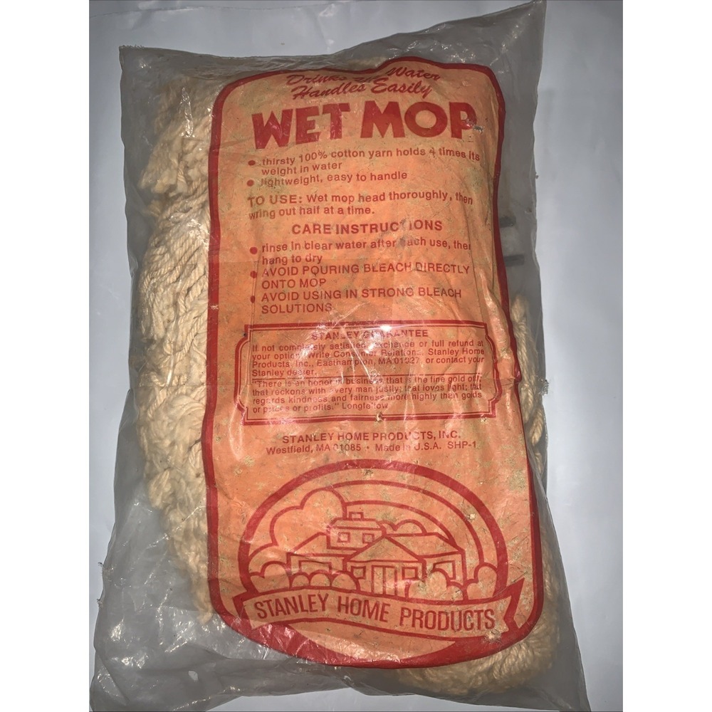 VTG‎ Stanley Home Products Wet Mop Replacement Head With Scrubbing Pad USA NEW